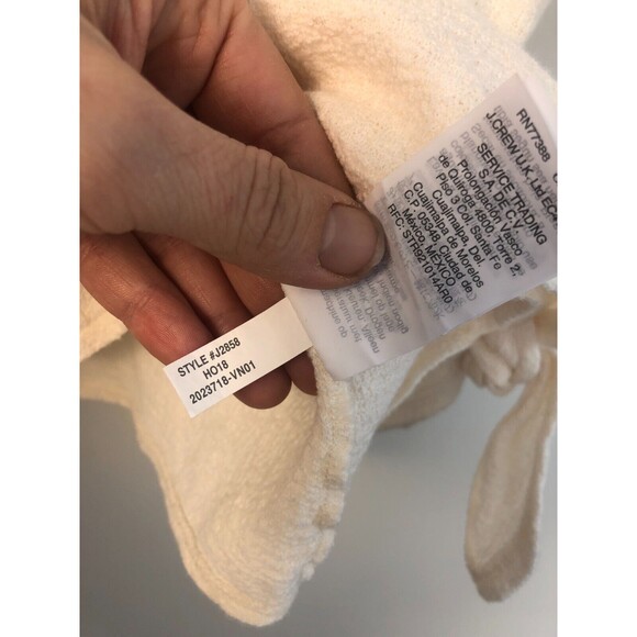 Madewell Sz S Tie Waist Faux Wrap Short  Sleeve Shirt Top White - Picture 5 of 9